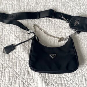 black bag with silver hardware